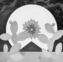 Cactus Moon Flower (B&W)