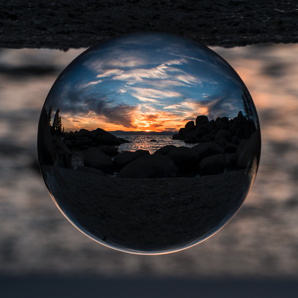 Sand Harbor in a Crystal Ball