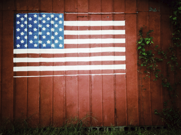 Old Barn American Flag II