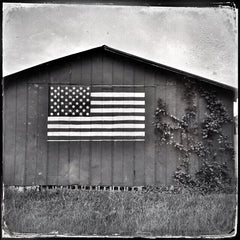 American Flag Barn - B&W